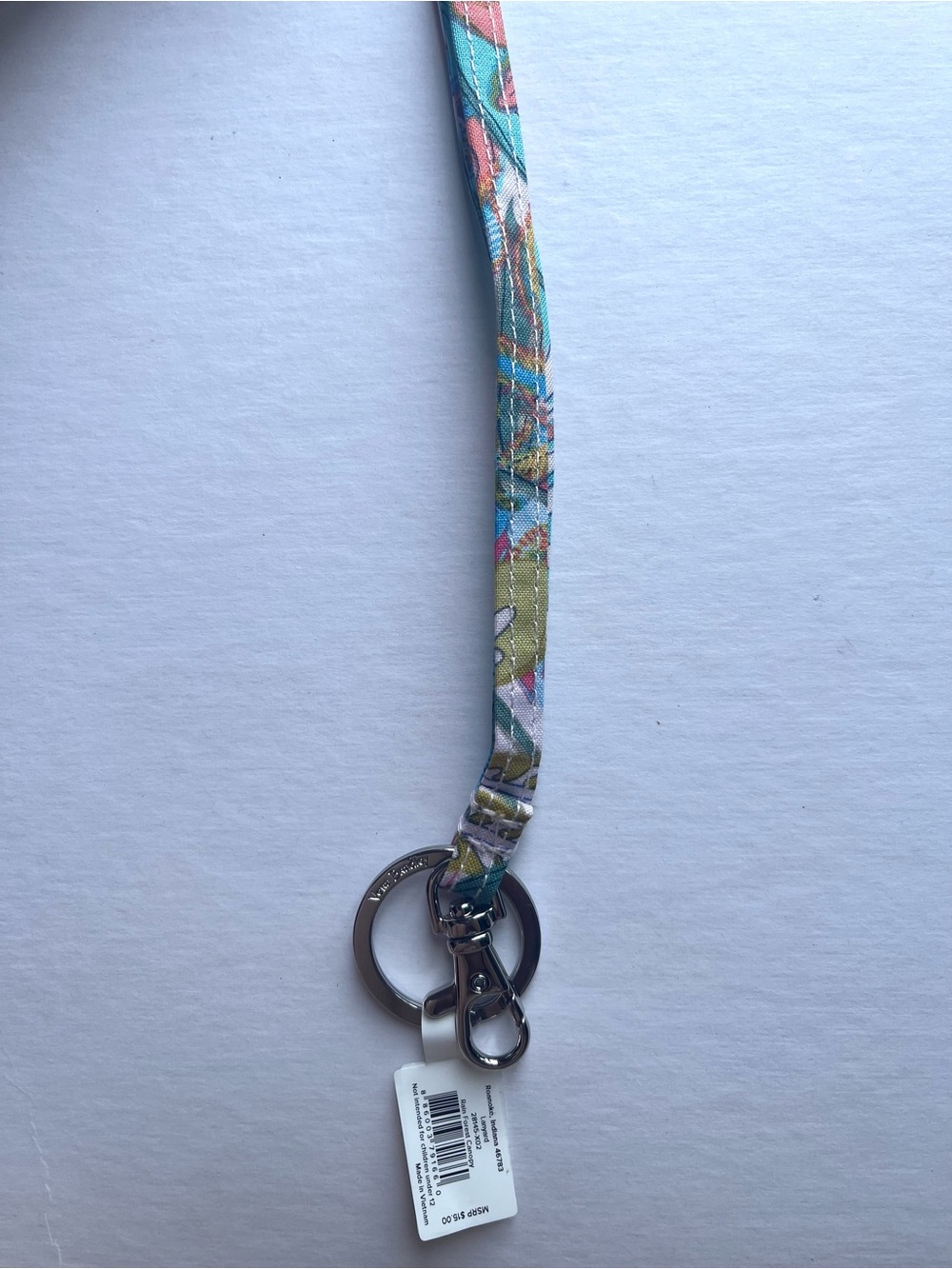 Vera Bradley Rainforest Canopy Lanyard NWT Key Holder Floral Green Blue